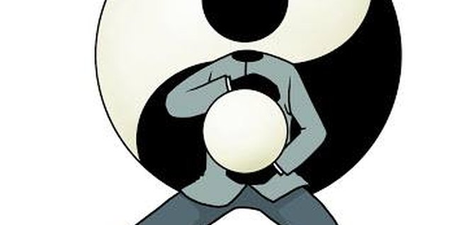 Yin-yang figure in a T'ai Chi stance